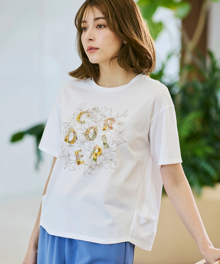花柄プリントロゴTシャツ(Tシャツ) | CORDIER(コルディア 花柄プリントロゴTシャツ(Tシャツ) | CORDIER(コルディア