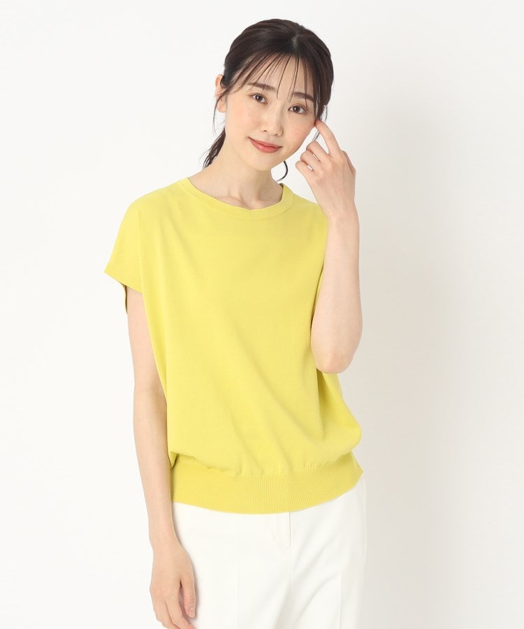 コルディア(CORDIER)の【洗える】フレンチスリーブ サマーニット イエロー(032)