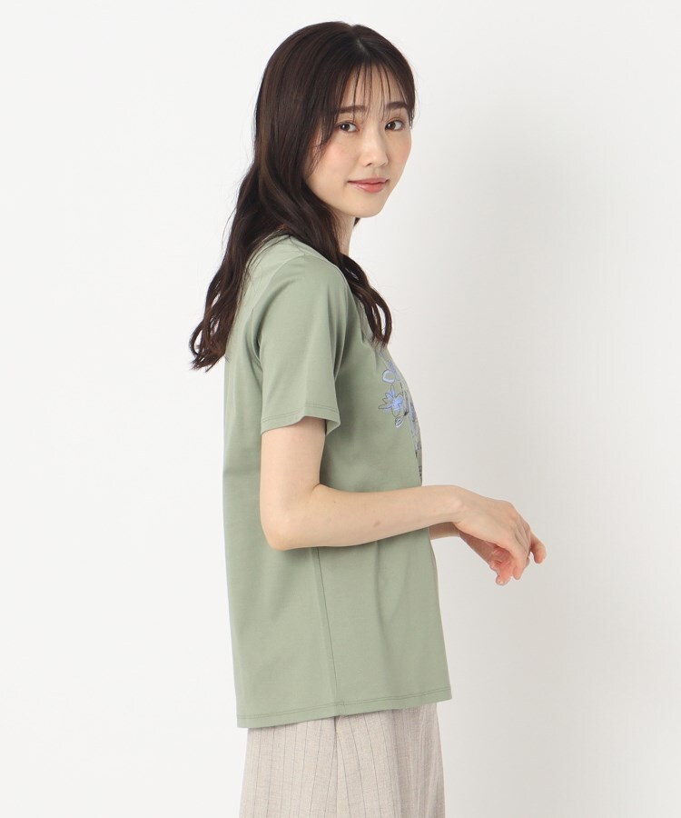 コルディア(CORDIER)の【M~4Lサイズ】フラワープリント＆刺繍Tシャツ7