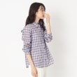 コルディア(CORDIER)のシャーリングチェックシャツ パープル(282)