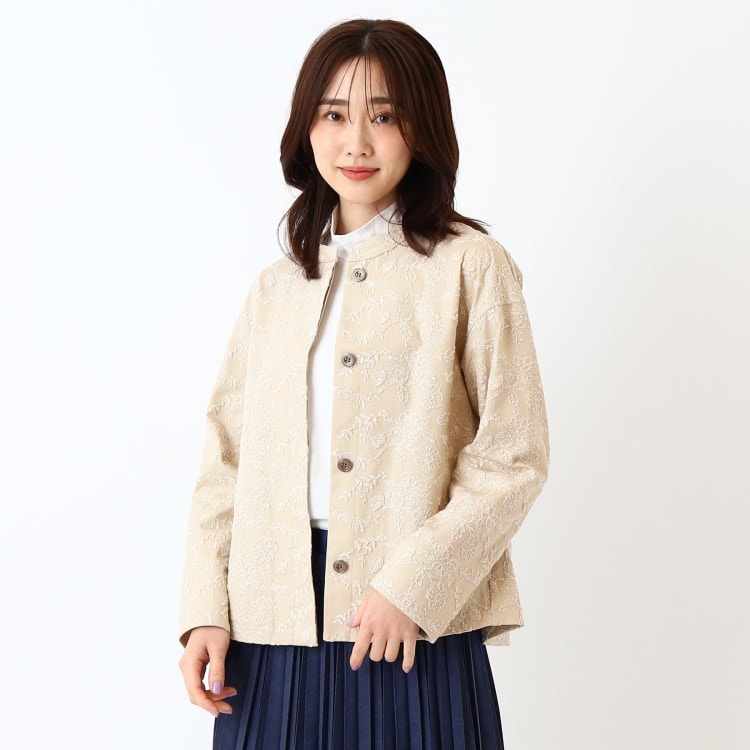 コルディア(CORDIER)の【M～4Lサイズ/手洗い可】オリジナル総刺繍ジャケット テーラードジャケット