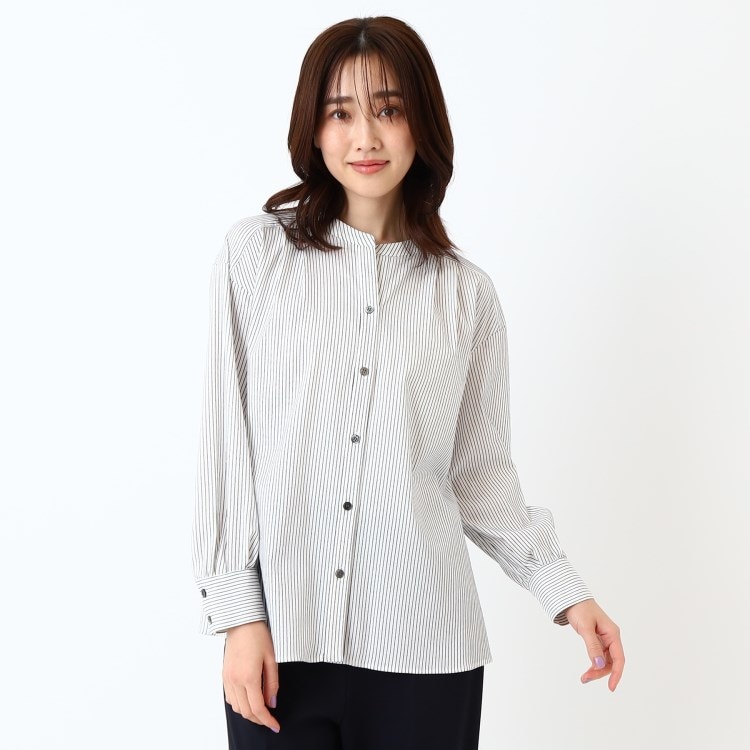 コルディア(CORDIER)の【M～4Lサイズ／ストレッチ】ラブリエストライプシャツ シャツ・ブラウス