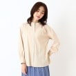 コルディア(CORDIER)の【M～4Lサイズ／ストレッチ】ラブリエストライプシャツ グレージュ(350)