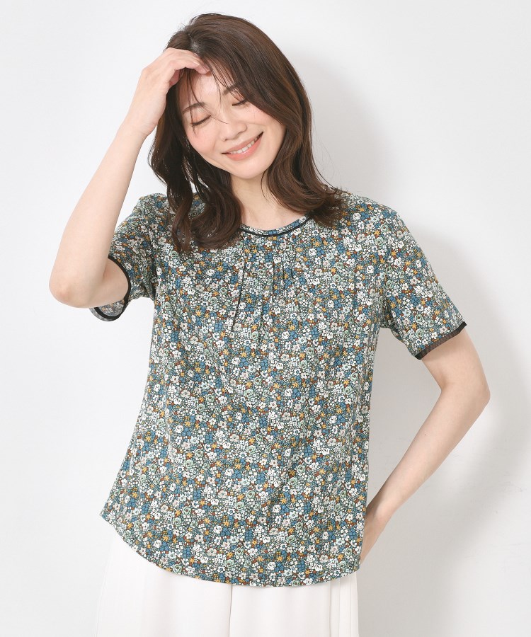 コルディア(CORDIER)の【リバティ/M～4Lサイズ】プリント Tシャツ ブルー(192)