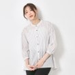 コルディア(CORDIER)の【M～4Lサイズ】ライトシアーストライプロングシャツ ホワイト(302)
