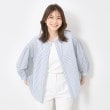 コルディア(CORDIER)の【M～4Lサイズ】ライトシアーストライプロングシャツ サックスブルー(390)