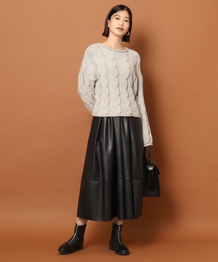 upper hights(アッパーハイツ)フェイクレザースカート(ミモレ