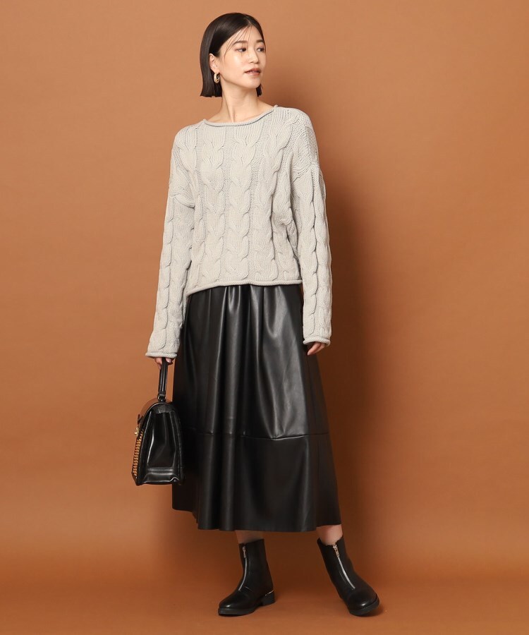 upper hights(アッパーハイツ)フェイクレザースカート(ミモレ