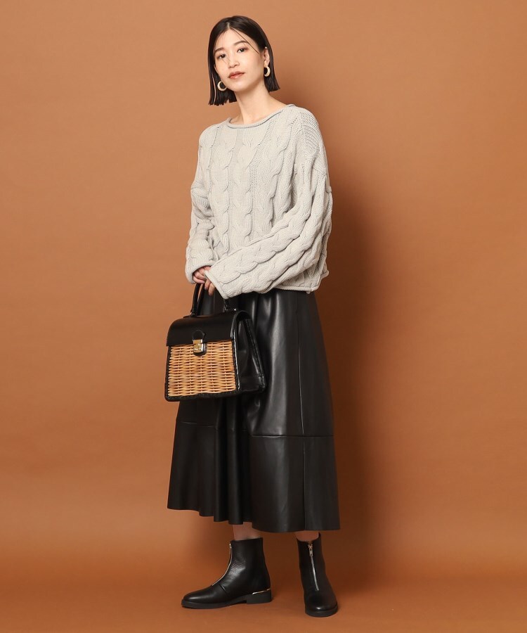 upper hights(アッパーハイツ)フェイクレザースカート(ミモレ