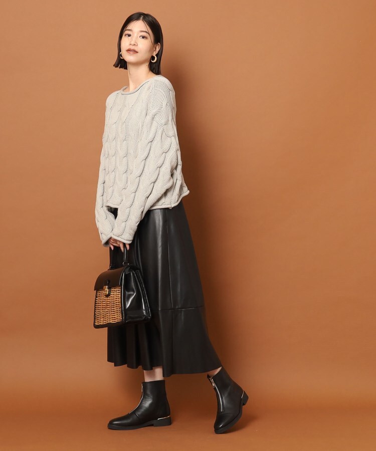 upper hights(アッパーハイツ)フェイクレザースカート(ミモレ