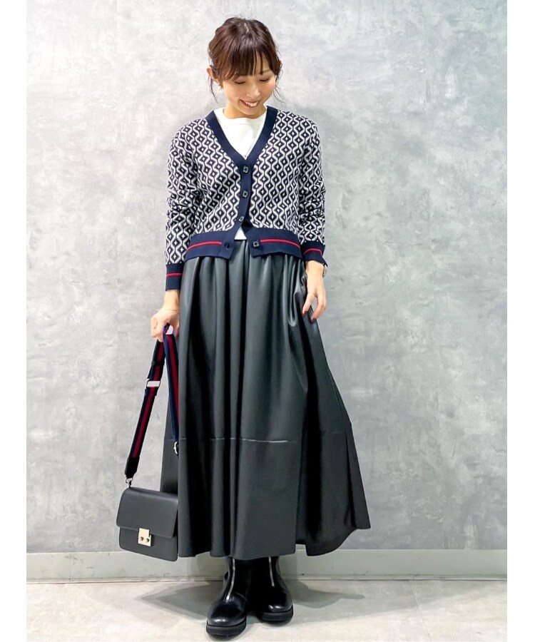 upper hights(アッパーハイツ)フェイクレザースカート(ミモレ