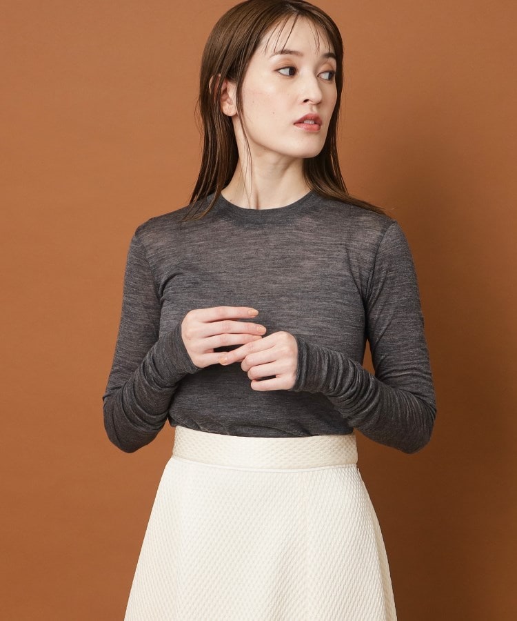 AURALEE Super Soft Wool Sheer Jersey Top