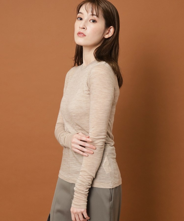 AURALEE Super Soft Wool Sheer Jersey Top