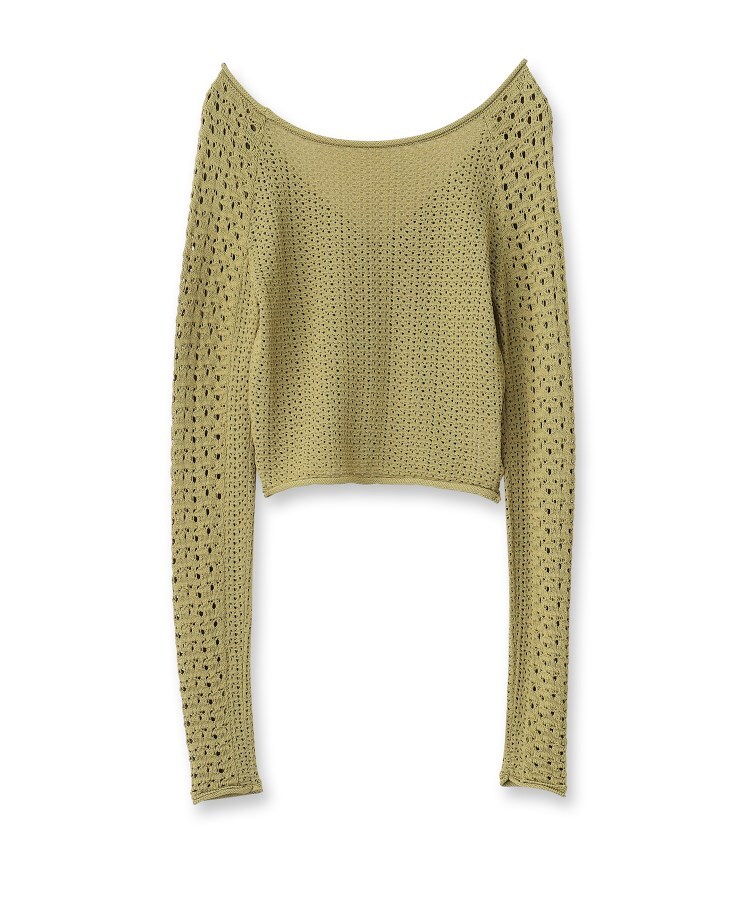 ドレステリア(レディース)(DRESSTERIOR(Ladies))のmuller of yoshiokubo(ミュラーオブヨシオクボ) MOSS KNIT TOP グリーン(022)