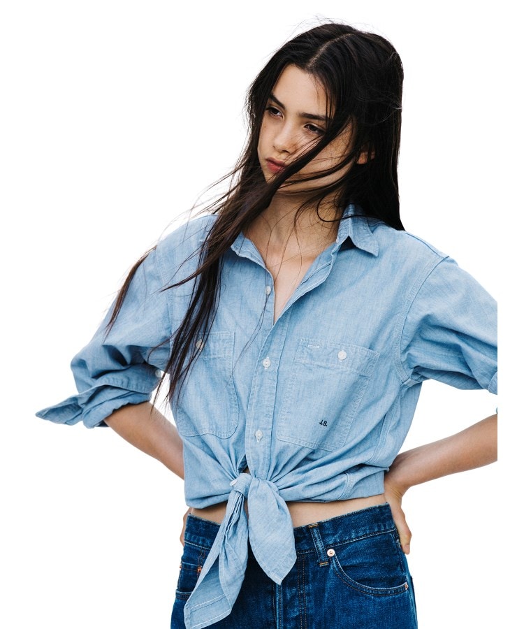 ドレステリア(レディース)(DRESSTERIOR(Ladies))のJ.B.ATTIRE（ジェービーアタイア）Riviera chambray shirts ブルー(092)