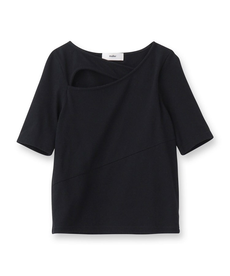 ドレステリア(レディース)(DRESSTERIOR(Ladies))のmuller of yoshiokubo（ミュラーオブヨシオクボ）SANDY HALF SLEEVE TOP ブラック(019)