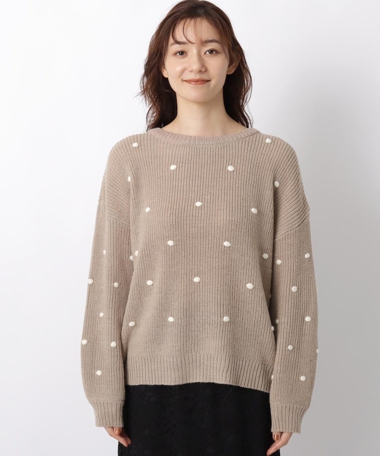 ★大人気商品★ 刺繍/洗える】ドット刺繍プルオーバーニット（ニット/セーター トップス