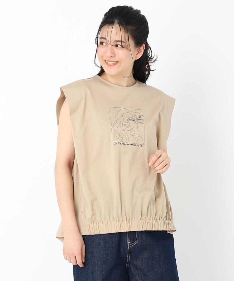 ルイシャンタン(Lui Chantant)の【刺繍/洗える/日本製】ロコガールTシャツ ベージュ(052)