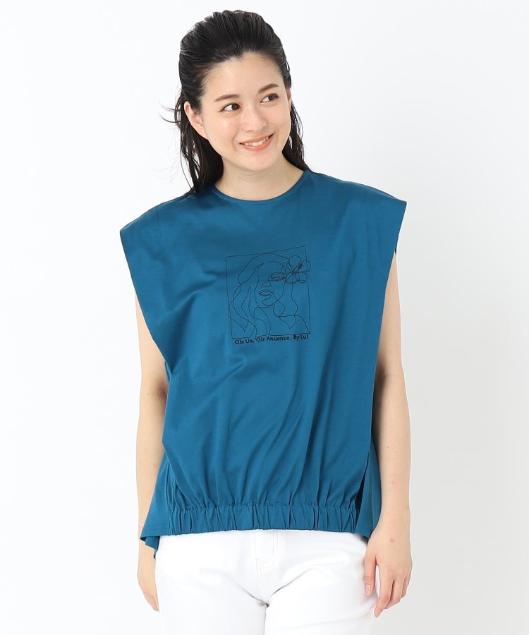 ルイシャンタン(Lui Chantant)の【刺繍/洗える/日本製】ロコガールTシャツ ブルー(092)