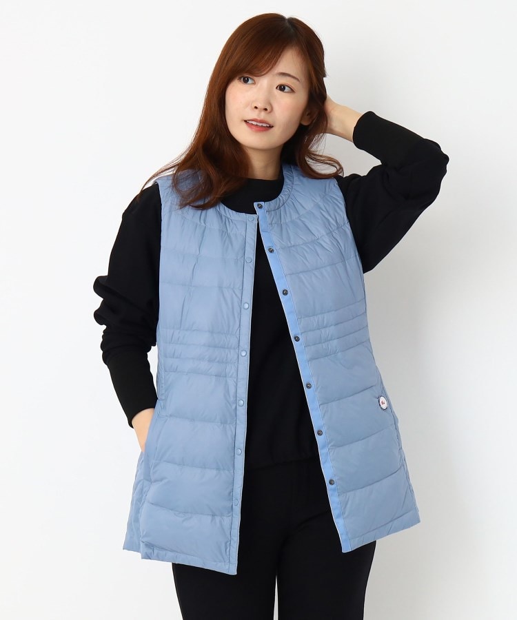 ルイシャンタン(Lui Chantant)の【売れ筋／人気の／ロング丈】スタンドカラーインナーダウン ブルー(091)
