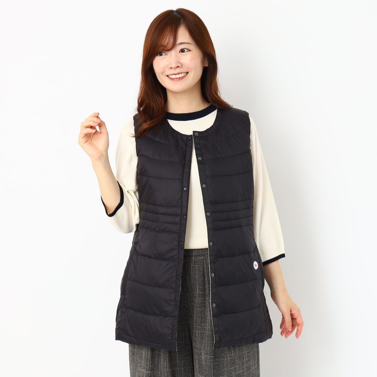 ルイシャンタン(Lui Chantant)の【売れ筋／人気の／ロング丈】スタンドカラーインナーダウン ダウンベスト