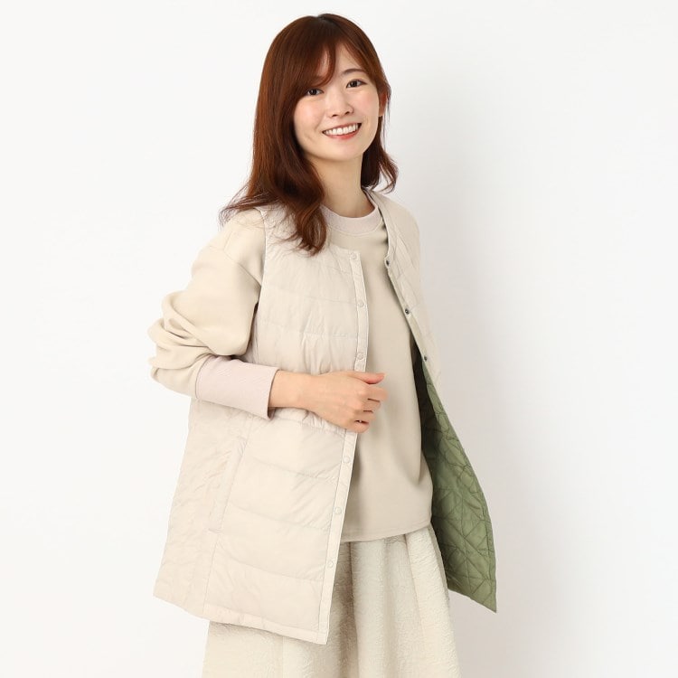 ルイシャンタン(Lui Chantant)の【売れ筋／人気の／ロング丈】スタンドカラーインナーダウン ダウンベスト