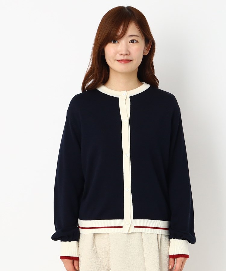 ルイシャンタン(Lui Chantant)の【日本製／洗える】配色トラッドカーディガン1