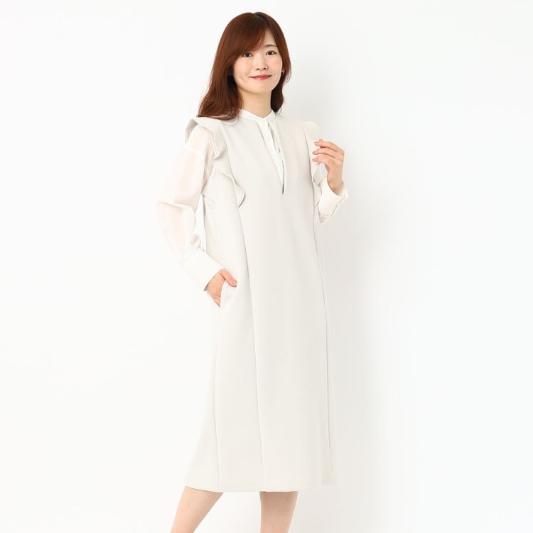 ルイシャンタン(Lui Chantant)の【日本製／洗える／美シルエット】フレアー袖ワンピース ミドルワンピース