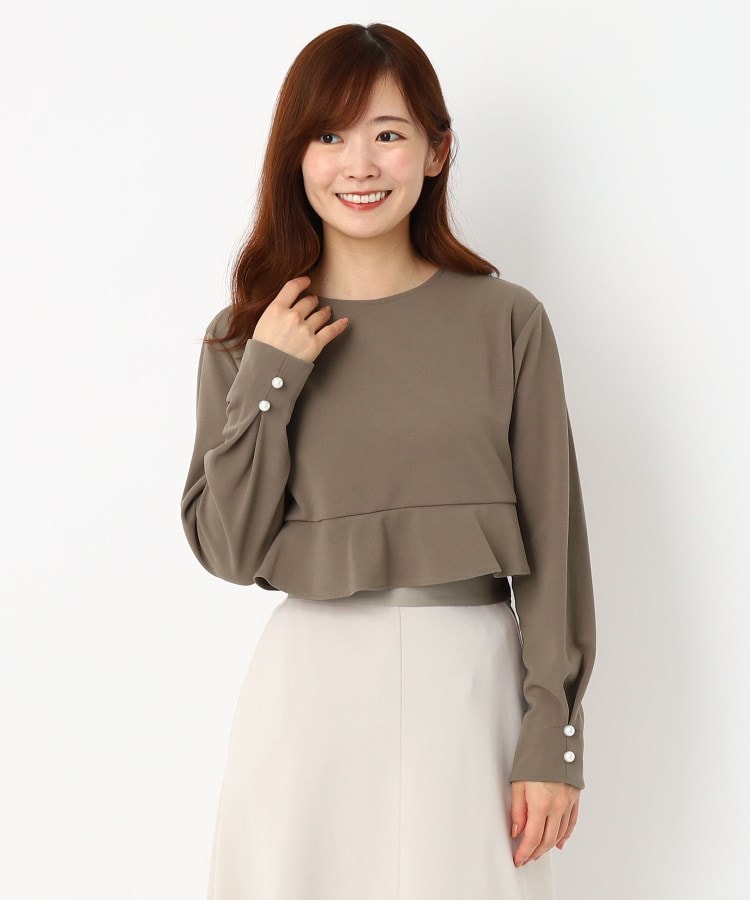 ルイシャンタン(Lui Chantant)の【日本製／洗える】シワになりにくいAラインカットソー モカブラウン(042)