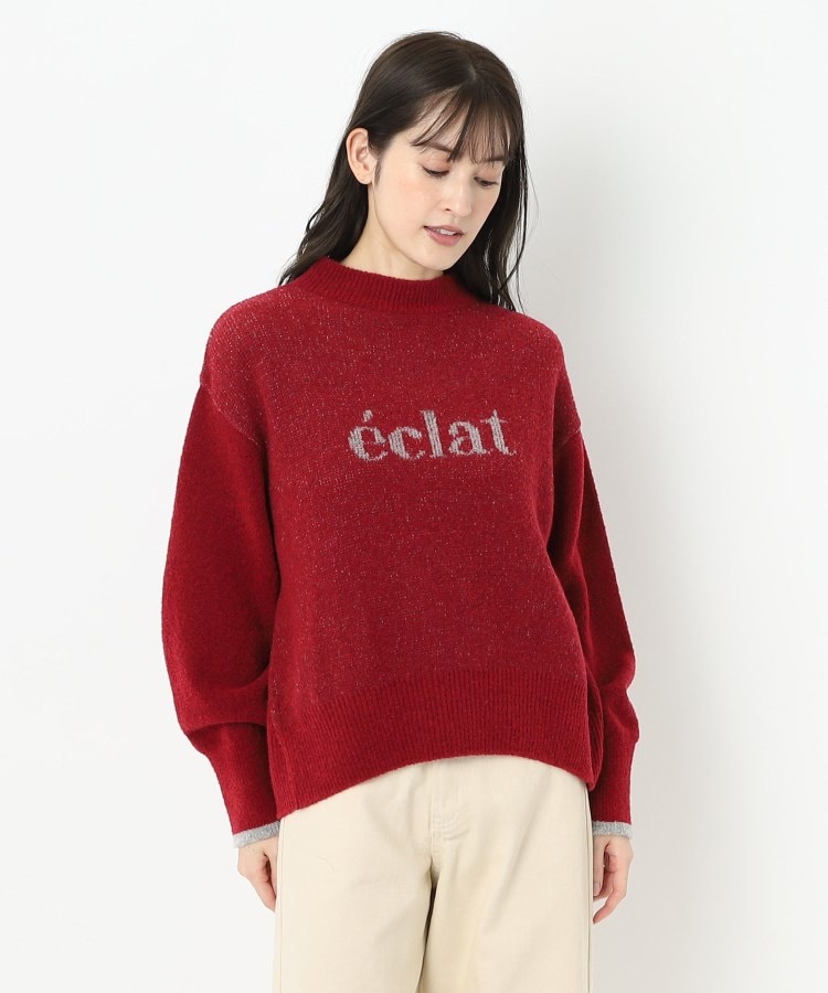 ルイシャンタン(Lui Chantant)の【あったかい／日本製】ロゴメッセージセーター ボルドー(064)