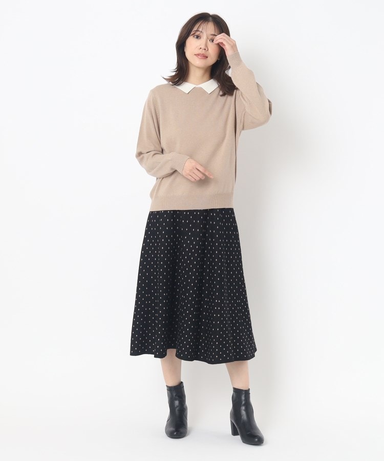 ルイシャンタン(Lui Chantant)の【セットアップ可／ニット】ドットジャカードフレアースカート12