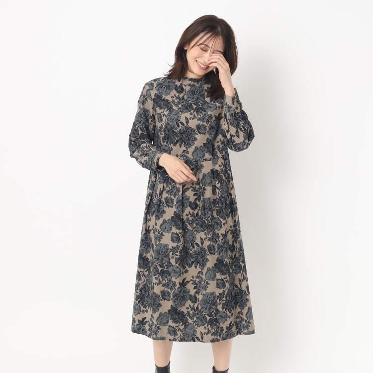 ルイシャンタン(Lui Chantant)の【洗える／日本製】細コール花柄プリントワンピース ミドルワンピース
