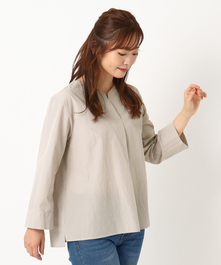 ルイシャンタン(Lui Chantant)の【キーネック/日本製/洗える】ナチュラルコットンブラウス10