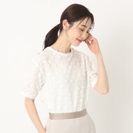 洗える/日本製】カットジャカードブラウス（シャツ・ブラウス