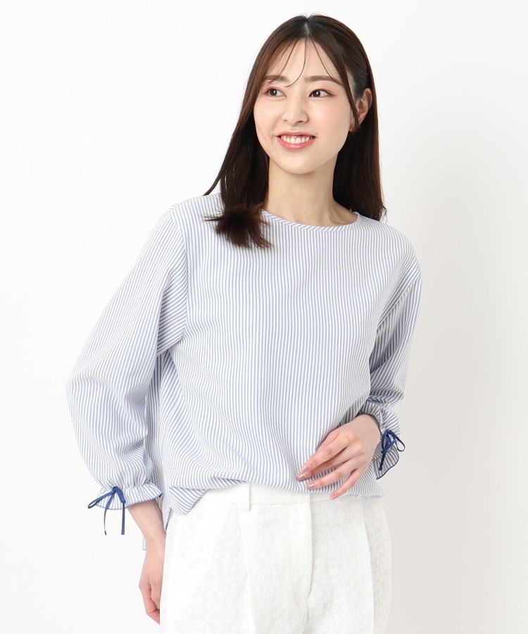 ルイシャンタン(Lui Chantant)の【洗える／日本製】袖フリルリボン ストライプブラウス16