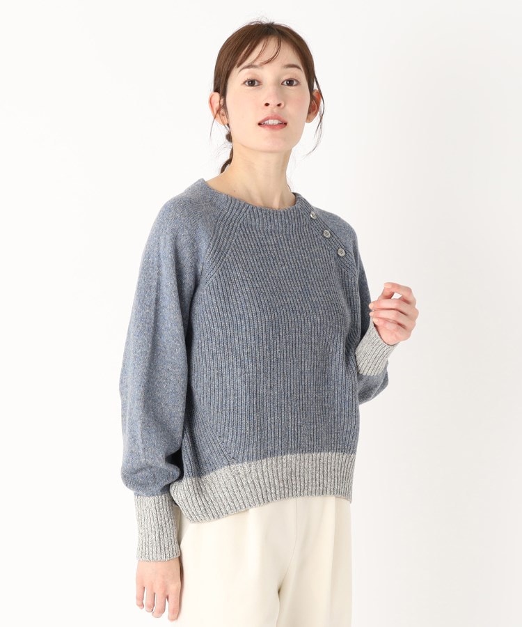 ルイシャンタン(Lui Chantant)の【上品な／日本製／春ニット】シルクウール混セーター ブルー(092)
