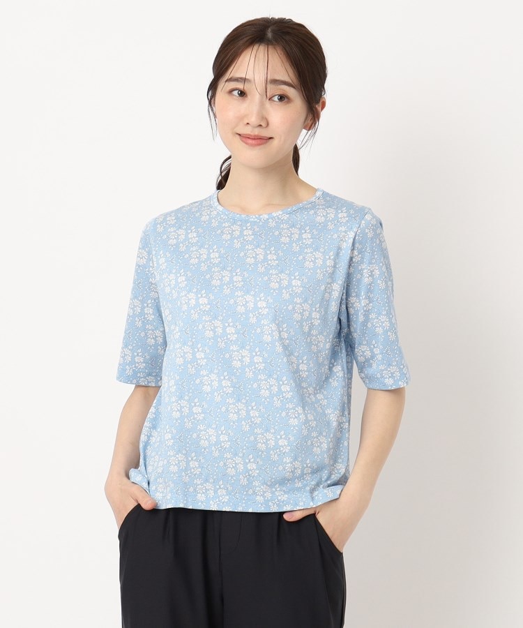 ルイシャンタン(Lui Chantant)の【洗える／日本製／ジャージ素材】リバティTシャツ ブルー(491)