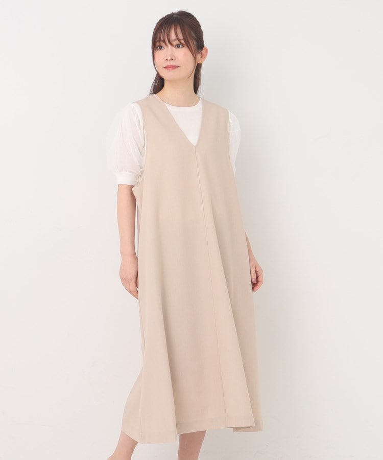 ルイシャンタン(Lui Chantant)の【洗える】デニムライクAラインワンピース ベージュ(052)