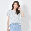 ルイシャンタン(Lui Chantant)の【スーツのインナー合わせにおすすめ！／洗える／日本製】リバティ・花柄・無地 Tブラウス ブルー(491)