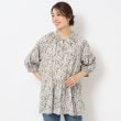 ルイシャンタン(Lui Chantant)の【洗える／日本製／リバティ】マルチフラワーリバティチュニックブラウス グレー(112)