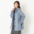 スチェッソ(SUTSESO　)のマシュマロタッチフード風スタンド衿コート ブルー(092)