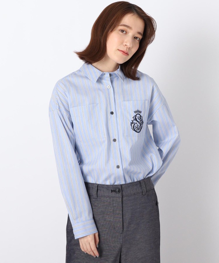 スチェッソ(SUTSESO　)のエンブレムデザイン コットンシャツ サックス(390)