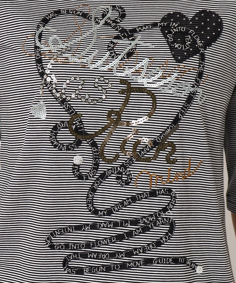 スチェッソ(SUTSESO　)の大人の着映えTシャツ/刺繍＆スパンコール ハートデザインTシャツ10