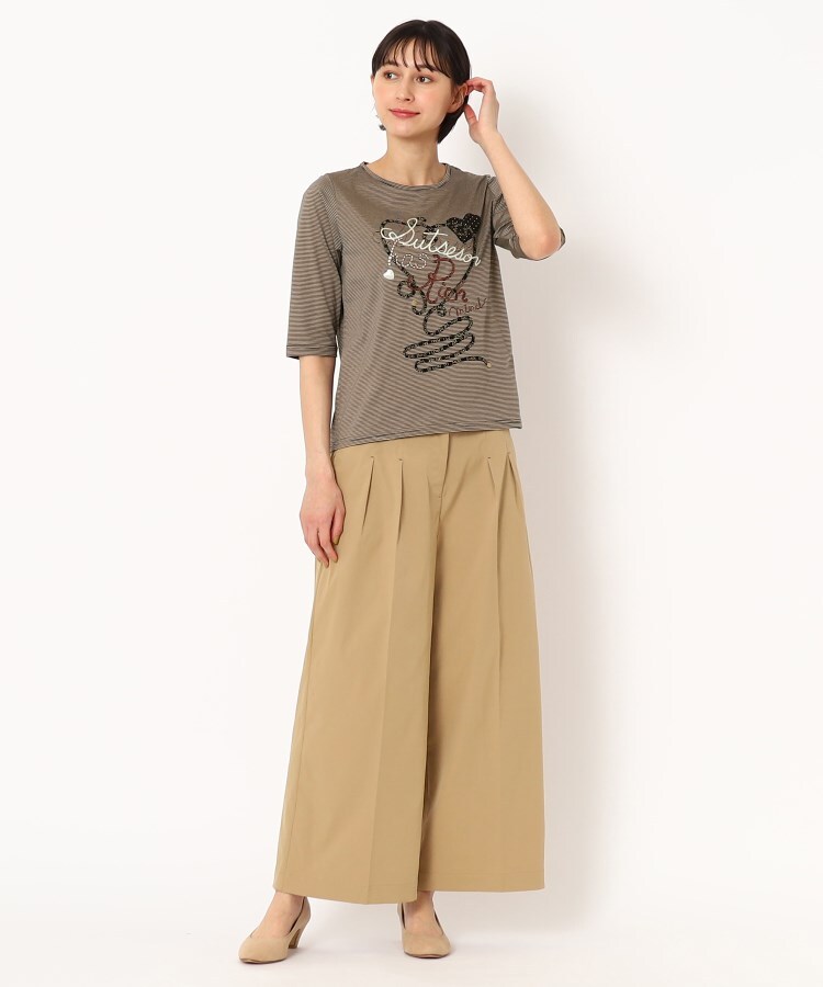 スチェッソ(SUTSESO　)の大人の着映えTシャツ/刺繍＆スパンコール ハートデザインTシャツ16