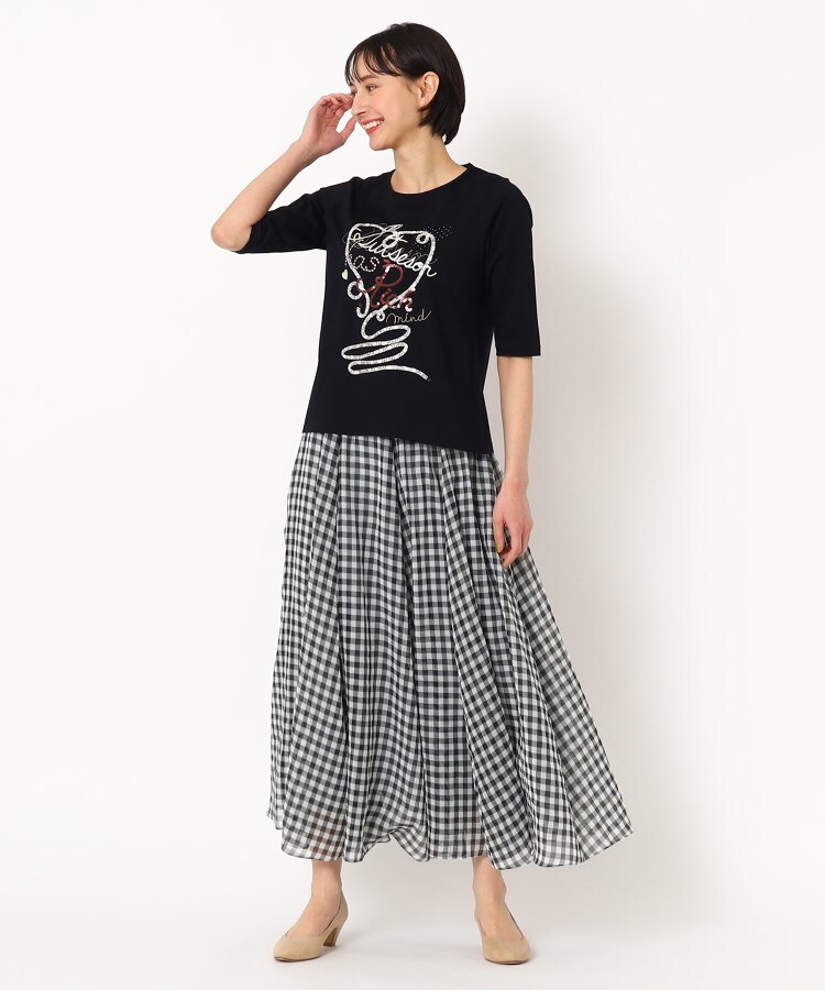 スチェッソ(SUTSESO　)の大人の着映えTシャツ/刺繍＆スパンコール ハートデザインTシャツ21