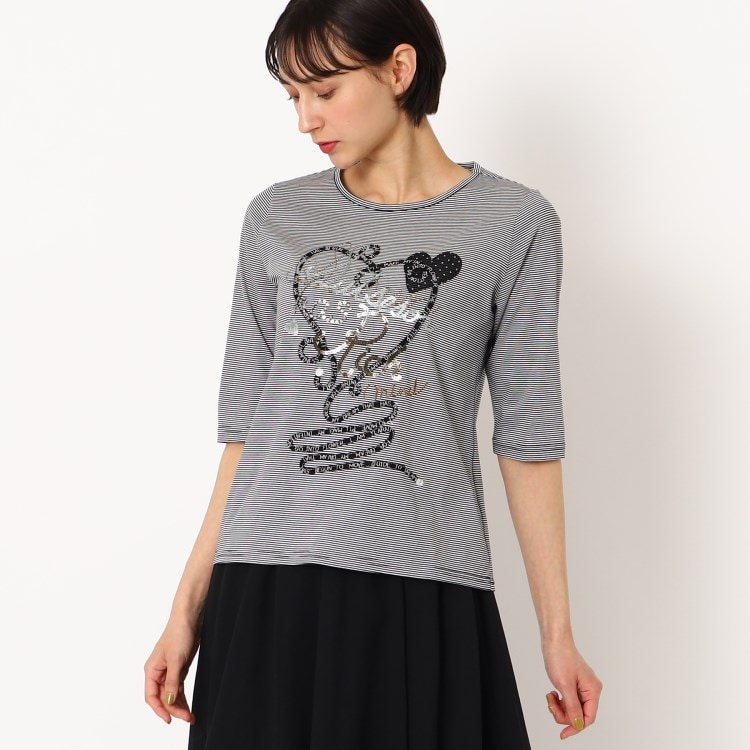 スチェッソ(SUTSESO　)の大人の着映えTシャツ/刺繍＆スパンコール ハートデザインTシャツ カットソー