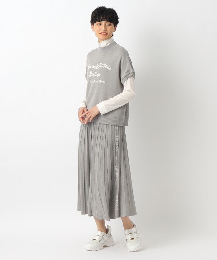 スチェッソ(SUTSESO　)の【セットアップ可】サイドロゴデザイン ジャカードニットプリーツスカート20