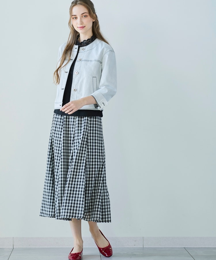 大人ギンガムチェックスカート【セットアップ可】(ミモレ 大人ギンガムチェックスカート【セットアップ可】(ミモレ
