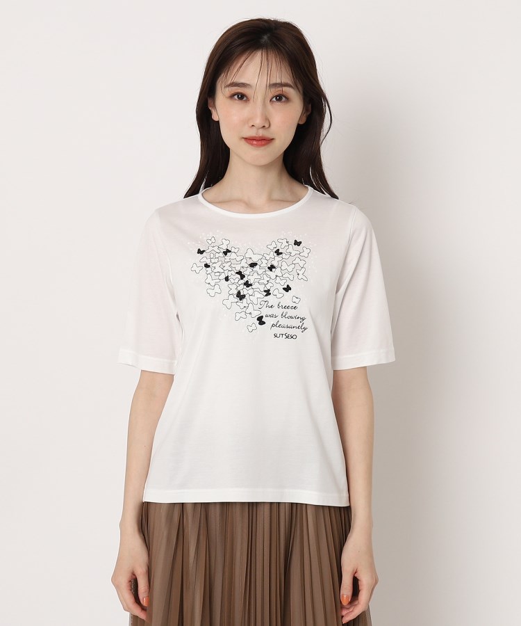 スチェッソ(SUTSESO　)のバタフライ刺繍Tシャツ1