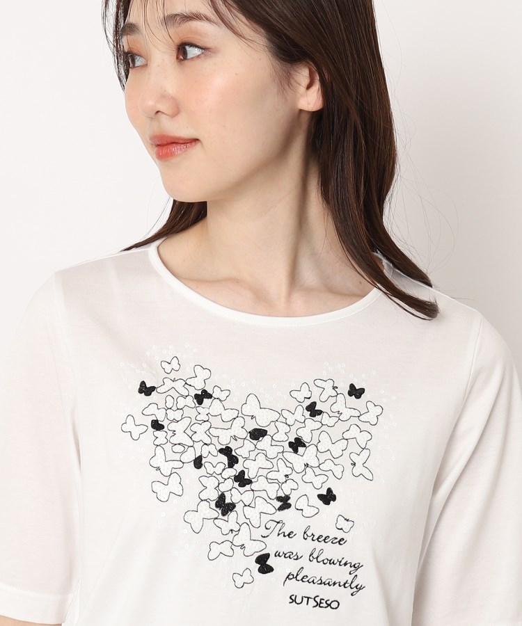 スチェッソ(SUTSESO　)のバタフライ刺繍Tシャツ4